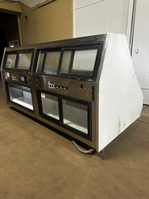 "HUSSMANN R3H-HF-8" H.D COMM DUAL SERVICE HOT FOOD DISPLAY CASE 98"W, 3PH