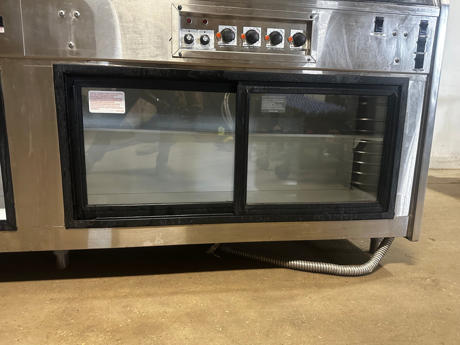 "HUSSMANN R3H-HF-8" H.D COMM DUAL SERVICE HOT FOOD DISPLAY CASE 98"W, 3PH