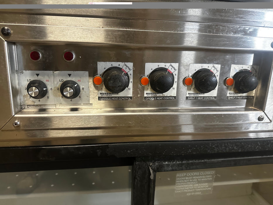 "HUSSMANN R3H-HF-8" H.D COMM DUAL SERVICE HOT FOOD DISPLAY CASE 98"W, 3PH