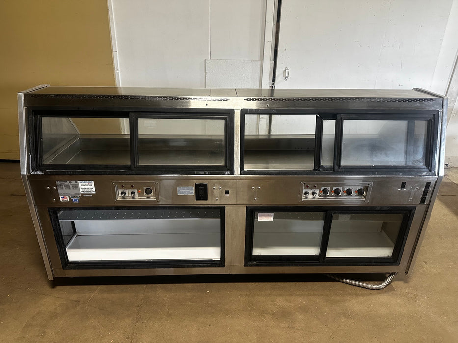 "HUSSMANN R3H-HF-8" H.D COMM DUAL SERVICE HOT FOOD DISPLAY CASE 98"W, 3PH