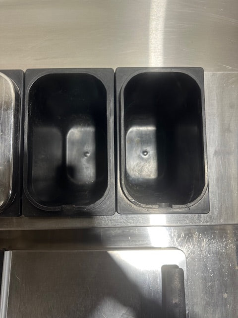 "MASTER-BILT"COMMERCIAL FLIP LID ICE CREAM DIPPING CABINET W/ TOPPING/SYRUP RAIL