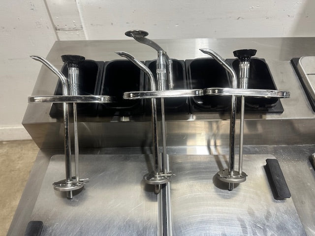 "MASTER-BILT"COMMERCIAL FLIP LID ICE CREAM DIPPING CABINET W/ TOPPING/SYRUP RAIL