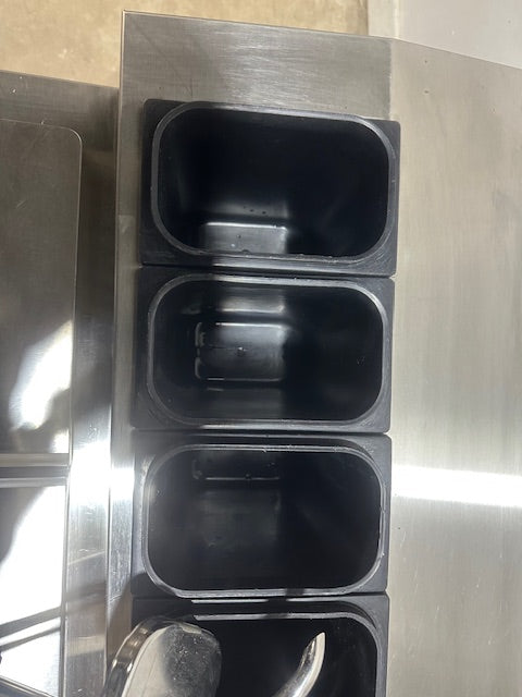 "MASTER-BILT"COMMERCIAL FLIP LID ICE CREAM DIPPING CABINET W/ TOPPING/SYRUP RAIL