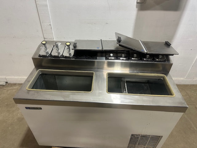 "MASTER-BILT"COMMERCIAL FLIP LID ICE CREAM DIPPING CABINET W/ TOPPING/SYRUP RAIL