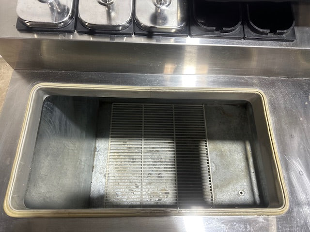 "MASTER-BILT"COMMERCIAL FLIP LID ICE CREAM DIPPING CABINET W/ TOPPING/SYRUP RAIL