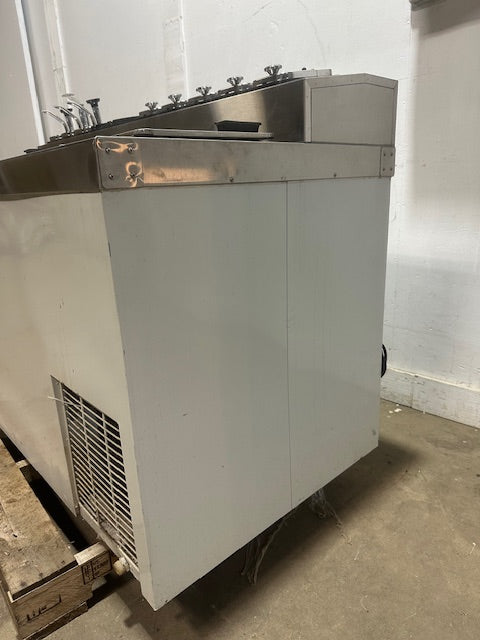 "MASTER-BILT"COMMERCIAL FLIP LID ICE CREAM DIPPING CABINET W/ TOPPING/SYRUP RAIL