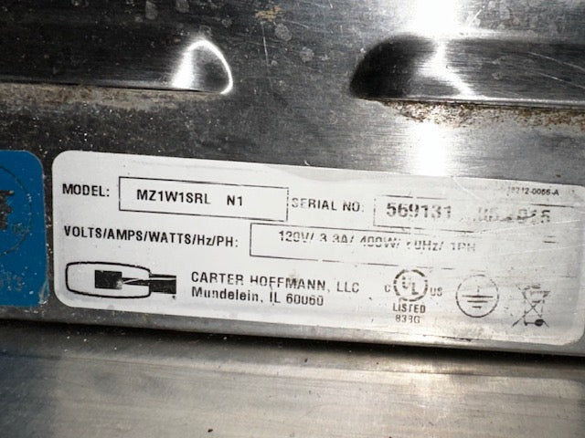 "CARTER HOFFMANN M21W1SRL" DOUBLE SIDED ACCESS FOOD WARMER HOLDER,120V 1PH