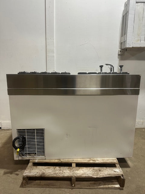 "MASTER-BILT"COMMERCIAL FLIP LID ICE CREAM DIPPING CABINET W/ TOPPING/SYRUP RAIL