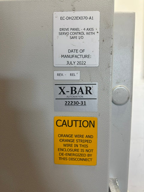 X-bar Automation electrical control drive servo panel with a E308M heat exchange