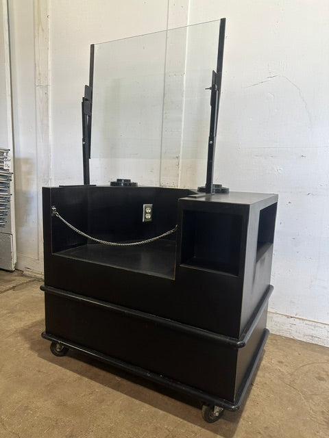 H.D COMMERCIAL BEVERAGE / SOUP STATION W/POWER OUTLET  SPRING LOADED CUP HOLER ADJUSTABLE SNEEZE GUARD