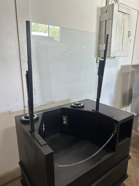H.D COMMERCIAL BEVERAGE / SOUP STATION W/POWER OUTLET  SPRING LOADED CUP HOLER ADJUSTABLE SNEEZE GUARD