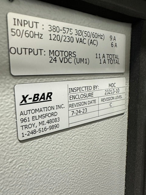 X-bar Automation electrical control drive servo panel with a E308M heat exchange