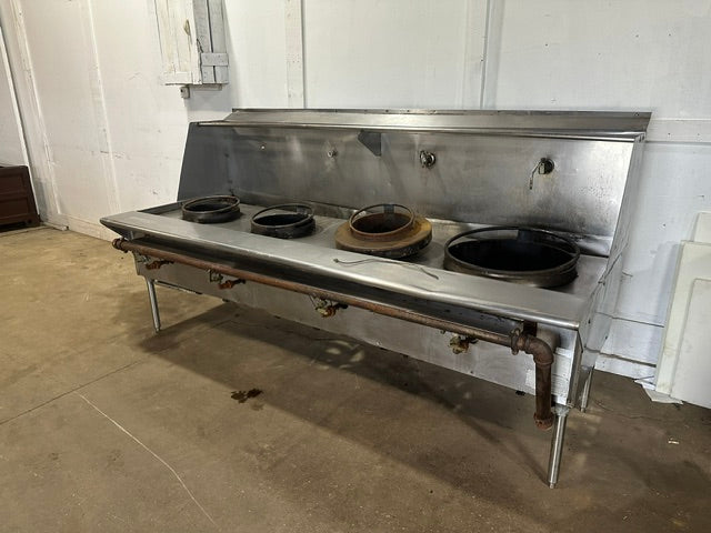 Commercial Stainless Steel Wok Range Multi Burner Gas Restaurant Cooking Stove