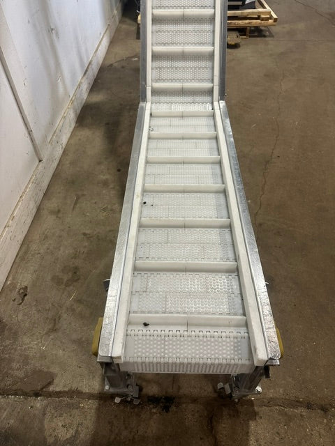 H.D COMMERCIAL S.S INCLINED FOOD GRADE/BELT CONVEYOR, 69"H x 112"L x 20"D, 220V
