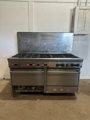 "GARLAND PX-10-2626"H.D COMMERCIAL N GAS 10 BURNER STOVE WITH STANDARD OVEN,NSF