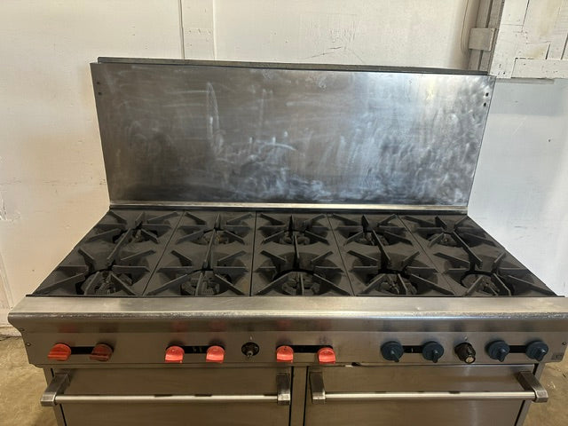 "GARLAND PX-10-2626"H.D COMMERCIAL N GAS 10 BURNER STOVE WITH STANDARD OVEN,NSF - Second Life-Equipment-#collection_name#