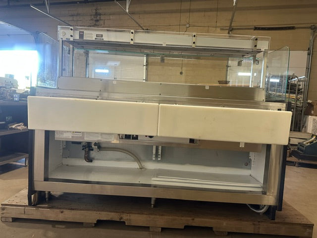 "HUSSMANN R3-P-6HW-DS-R" 74"W 4 HOT WELL BOTTOM REMOTE REFRIGERATED CASE 1PH - Second Life-Equipment-#collection_name#