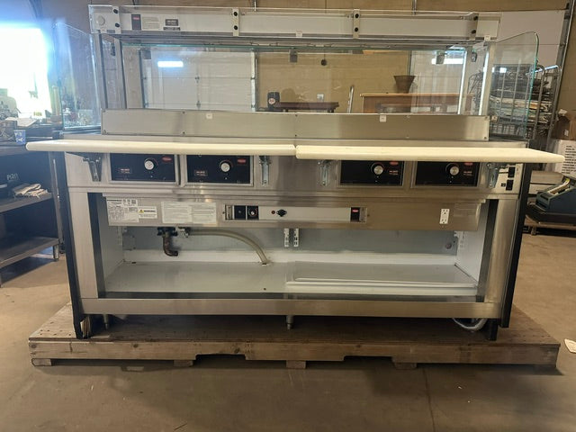 "HUSSMANN R3-P-6HW-DS-R" 74"W 4 HOT WELL BOTTOM REMOTE REFRIGERATED CASE 1PH - Second Life-Equipment-#collection_name#