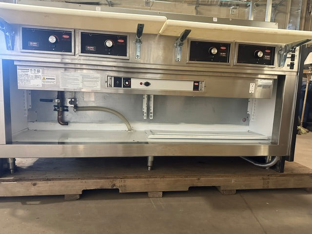 "HUSSMANN R3-P-6HW-DS-R" 74"W 4 HOT WELL BOTTOM REMOTE REFRIGERATED CASE 1PH - Second Life-Equipment-#collection_name#