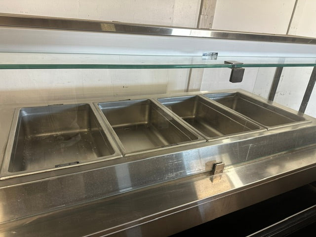 "HUSSMANN R3-P-6HW-DS-R" 74"W 4 HOT WELL BOTTOM REMOTE REFRIGERATED CASE 1PH - Second Life-Equipment-#collection_name#