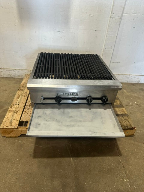"AMERICAN RANGE GAS 5 BURNER commercial RADIANT CHARBROILER W/ GREASE PAN - Second Life-Equipment-#collection_name#