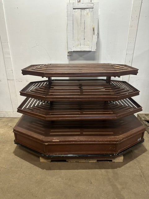 "CMS" 4 TIERS WOODEN DRY FOOD DISPLAY STAND 49"H x 79"W x 52"D