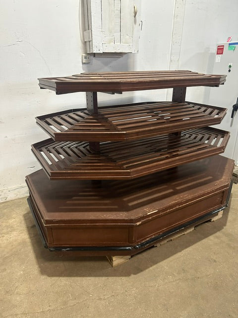 "CMS" 4 TIERS WOODEN DRY FOOD DISPLAY STAND 49"H x 79"W x 52"D