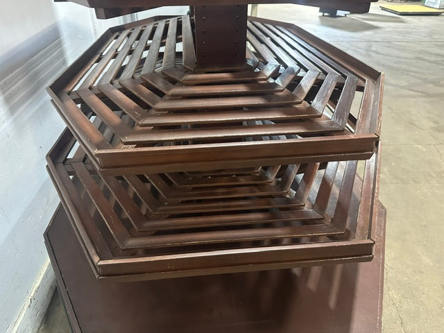 "CMS" 4 TIERS WOODEN DRY FOOD DISPLAY STAND 49"H x 79"W x 52"D