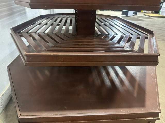 "CMS" 4 TIERS WOODEN DRY FOOD DISPLAY STAND 49"H x 79"W x 52"D