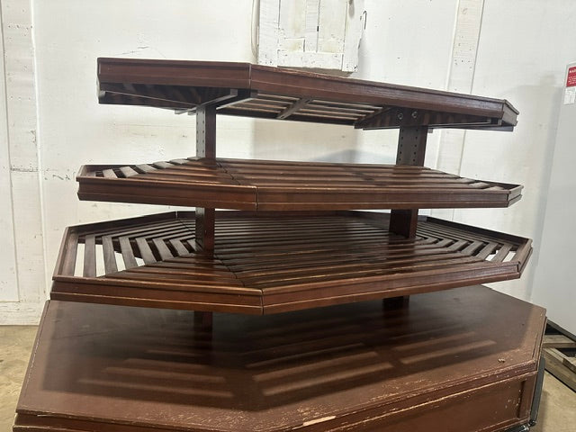 "CMS" 4 TIERS WOODEN DRY FOOD DISPLAY STAND 49"H x 79"W x 52"D