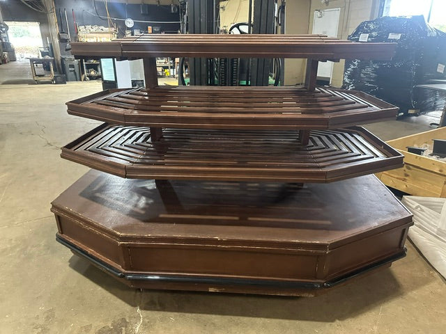 "CMS" 4 TIERS WOODEN DRY FOOD DISPLAY STAND 49"H x 79"W x 52"D