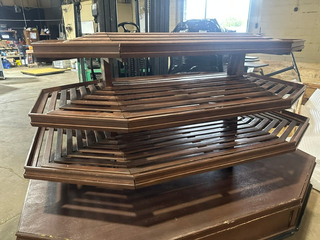"CMS" 4 TIERS WOODEN DRY FOOD DISPLAY STAND 49"H x 79"W x 52"D