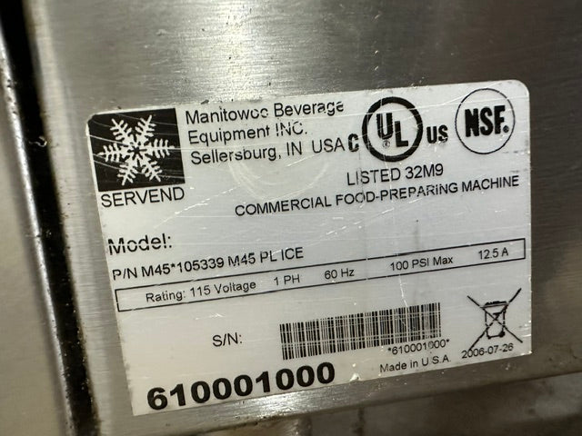 "MANITOWOC M-45 PL ICE" COUNTERTOP ICE DISPENSER W/ DRIP TRAY 45LBS, 115V 1PH