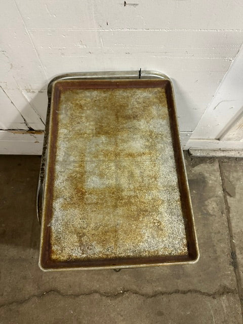 ***Lot of 60*** H.D COMMERCIAL FULL SIZE ALUMINIUM BAKING SHEET PAN WITH CART