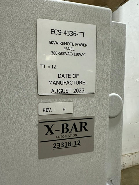 X-bar ECS-4336-TT Automation electrical control drive panel, 480V 3PH