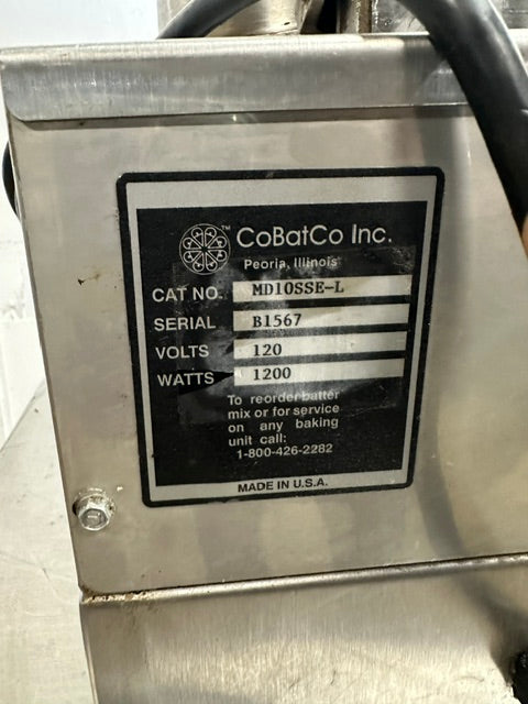 "COBATCO MD10SSE-1" COMMERCIAL ELECTRIC WAFFLE CONE MAKER IRON NONSTICK 1PH