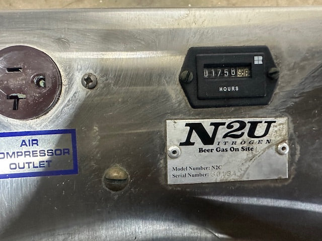 "N2U N2C" HIGH VOLUME NITROGEN GENERATOR W/BUILT IN GAS BLENDER,1758 hrs