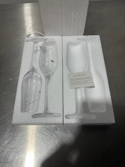 2 Swarovski Crystal  Champagne/ Wedding Toasting Flutes Diamond Rhinestone, NEW