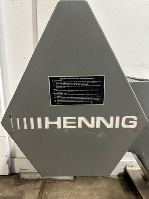 "HENNING 11098" H.D INDUSTRIAL 12"W CHIP CONVEYOR , 1/8 HP 37"H x 101"L x 23"D