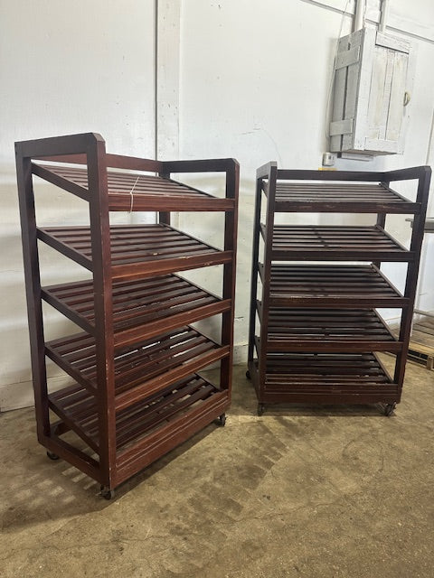 **LOT OF 2**H.D COMMERCIAL52.5"H x 31"W x 19.5"D WOODEN 5 TIERS DISPLAY STAND
