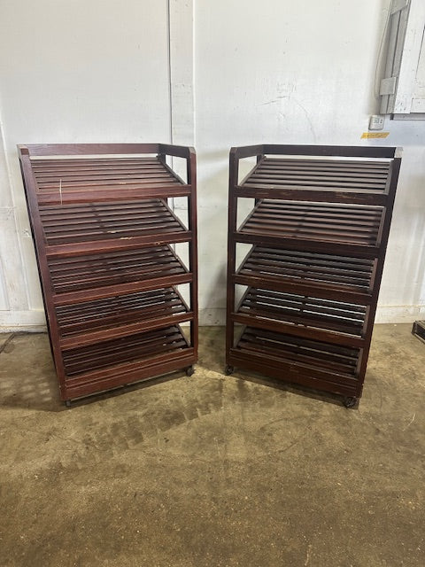 **LOT OF 2**H.D COMMERCIAL52.5"H x 31"W x 19.5"D WOODEN 5 TIERS DISPLAY STAND