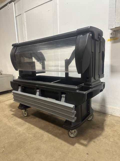 "CAMBRO VBRL5" 4 PANS DOUBLE SIDED ICE BED BUFFET/SALAD BAR W/ FOLDABLE SNEEZE GUARDS