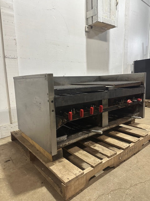 H.D COMMERCIAL 48"W 8 Burners Natural Gas Radiant Countertop Charbroiler Grill