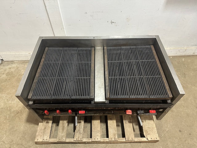 H.D COMMERCIAL 48"W 8 Burners Natural Gas Radiant Countertop Charbroiler Grill