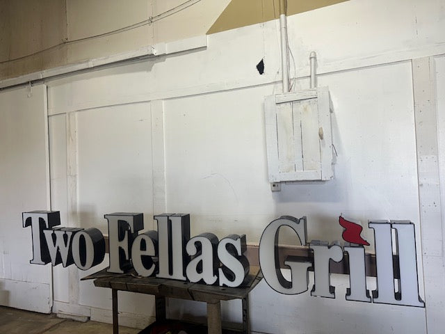 TWO FELLAS GRILL OUTDOOR 18"H x 120"W LIGHTED FASCIA SIGN