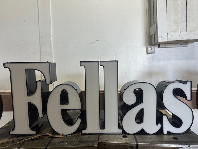 TWO FELLAS GRILL OUTDOOR 18"H x 120"W LIGHTED FASCIA SIGN