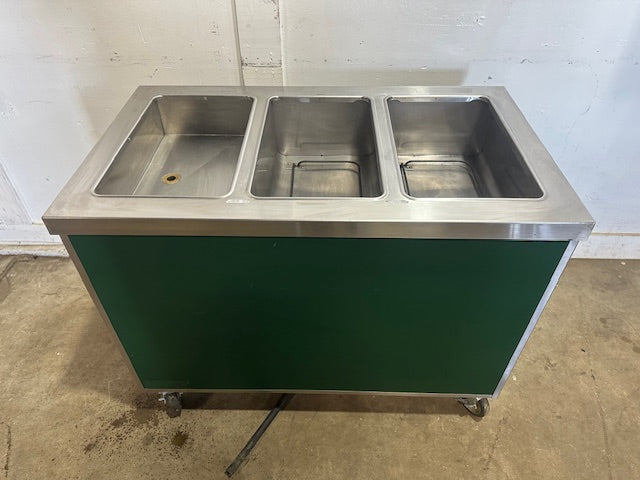 "CUSTOM BUILT"HD COMMERCIAL 2 HOT WELL AND 1 REFRIGERATED WELL SERVING TABLE 1PH