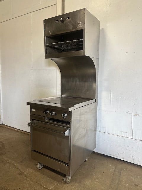 "JADE PRODUCT JSR 246T-24"COMMERCIAL 24"W GRIDDLE W/OVEN AND FRY TOP, 24000 BTU