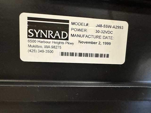 SYNRAD J48-5SW-A2993 Carbon Dioxide (CO2) Laser, Power 30-32VDC