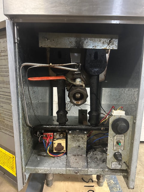 "ANETS SLG 40" N GAS COMMERCIAL DEEP FRYER ON LEGS, 40LBS 90,000BTU